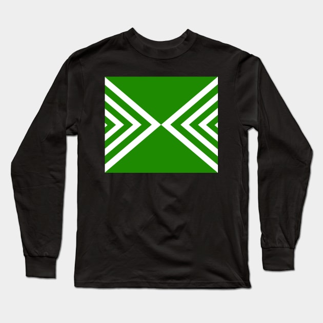 Abstract geometric pattern - green and white. Long Sleeve T-Shirt by kerens